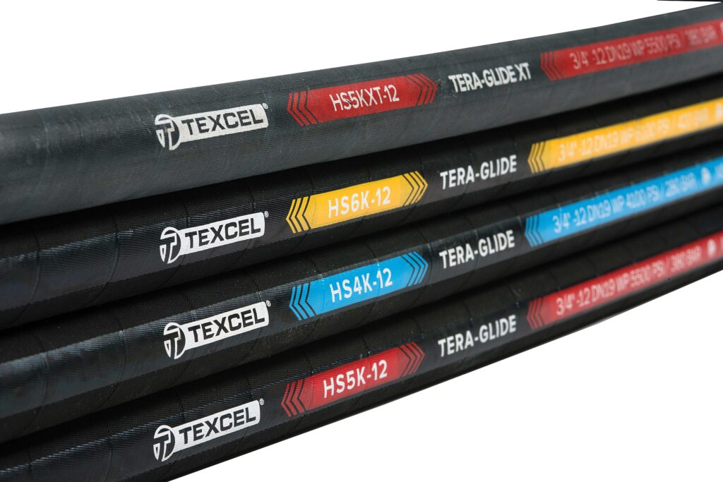 Hydraulic hose with pressure laylines
